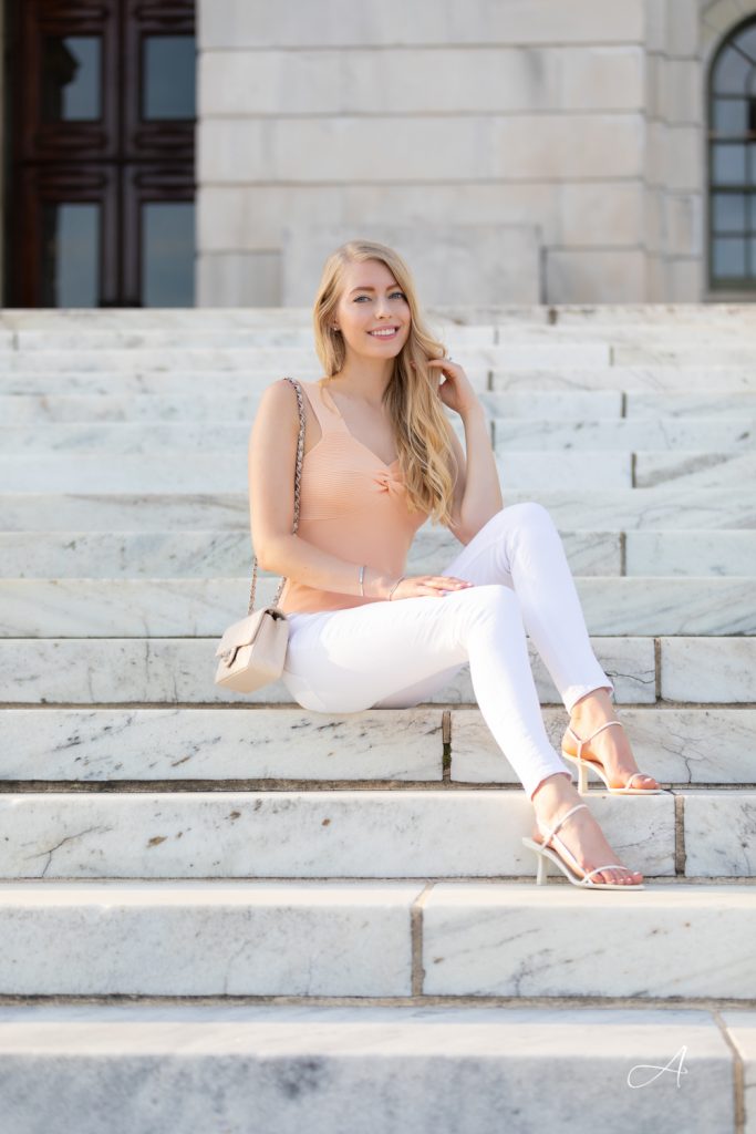 peach sweetheart top