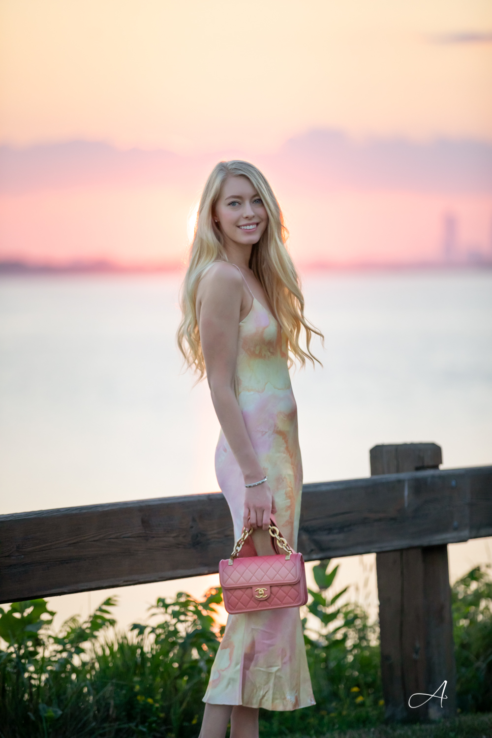 Silk Slip Dress  Sunset by The Sea - Alyssa Smirnov
