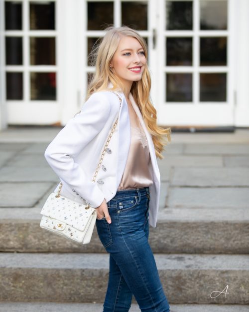 Classy White Balmain Blazer Outfit - Alyssa Smirnov