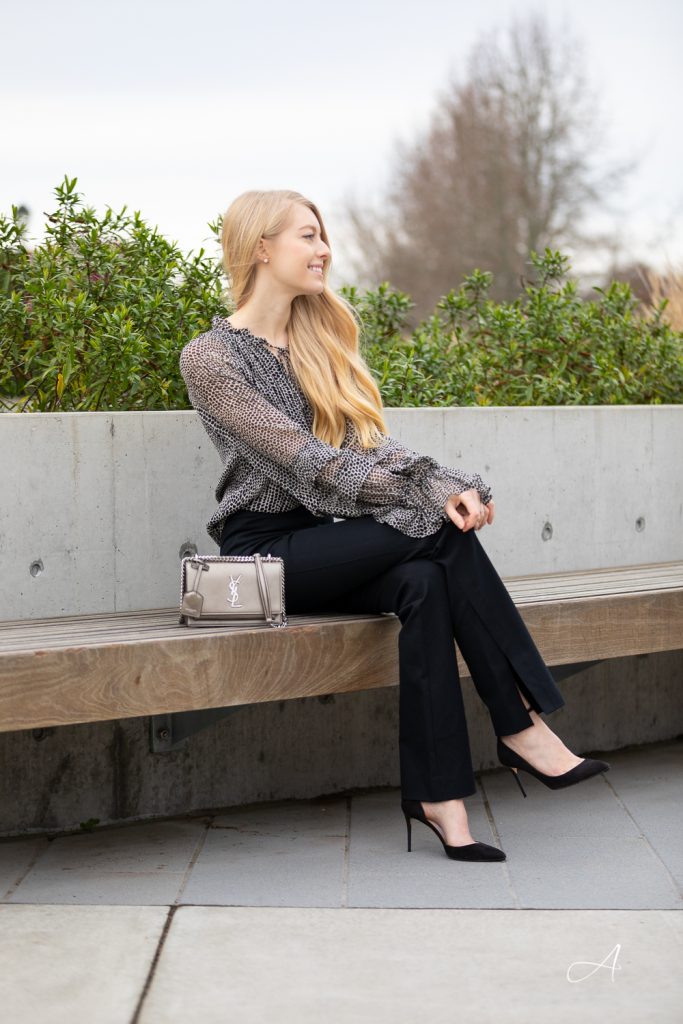 animal print blouse statement top